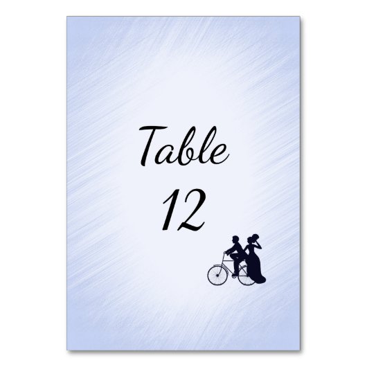 Blue Bicycle Wedding Tischnummer (Vorderseite)