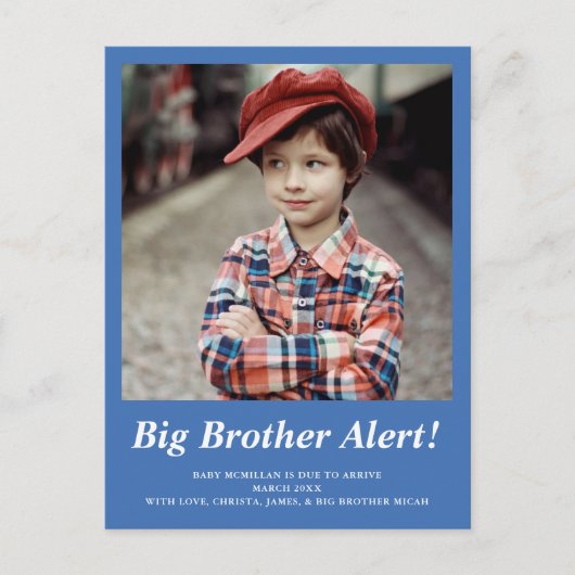 Blue Big Brother Foto Pregnancy Ankündigung (Vorderseite)