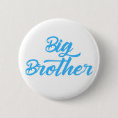 Blue Big Brother Geschwisttypografie Button (Vorderseite)