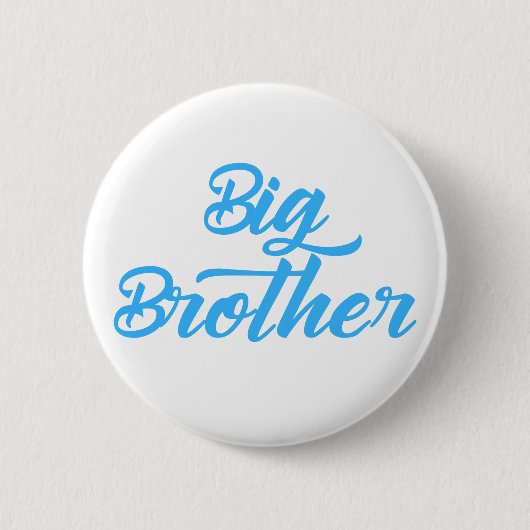 Blue Big Brother Geschwisttypografie Button (Vorderseite)