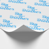 Blue Big Brother Geschwisttypografie Geschenkpapier (Ecke)