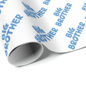 Blue Big Brother Geschwisttypografie Geschenkpapier (Rolleneckpunkt)