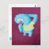 Blue Big Furry Monster Postkarte (Vorne/Hinten)
