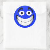 Blue Big Grin Face Runder Aufkleber (Tasche)