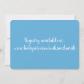 Blue Big Little Shoes Junge neue Baby Dusche Einladung (Rückseite)