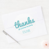 Blue Big Sketch Danke, Boy Birthday Party Gefallen Runder Aufkleber (Umschlag)