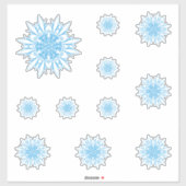 Blue Big Snowflake Set Aufkleber (Blatt)