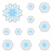 Blue Big Snowflake Set Aufkleber (Vorderseite)