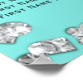 Blue Big White Bow Diamonds Glam Sitzplatz Poster (Ecke)