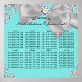 Blue Big White Bow Diamonds Glam Sitzplatz Poster (Vorne)