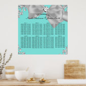 Blue Big White Bow Diamonds Glam Sitzplatz Poster (Küche)