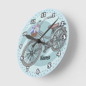 Blue Bike clock Runde Wanduhr (Winkel)