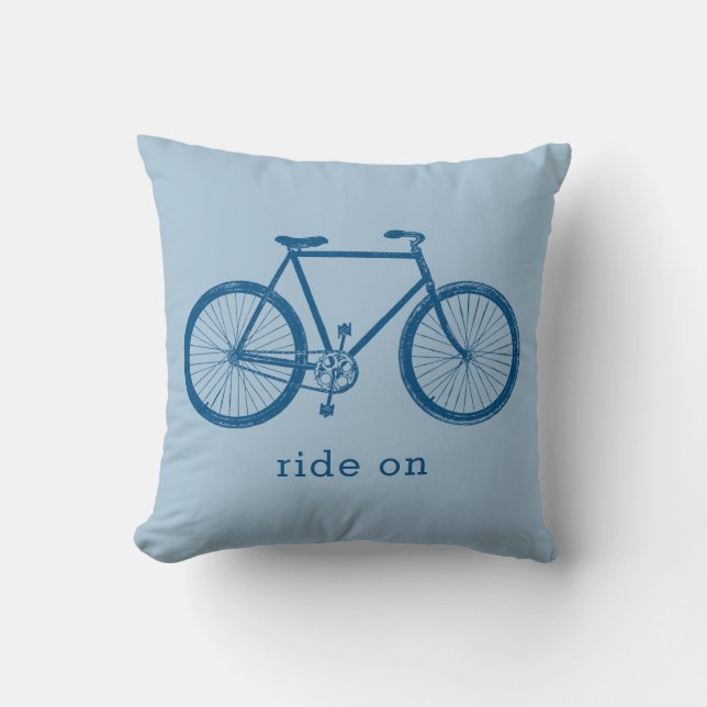 Blue Bike Cycling Geschenk Kissen (Vorderseite)