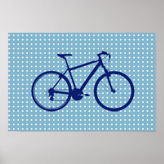 Blue Bike Dots Poster (Vorne)