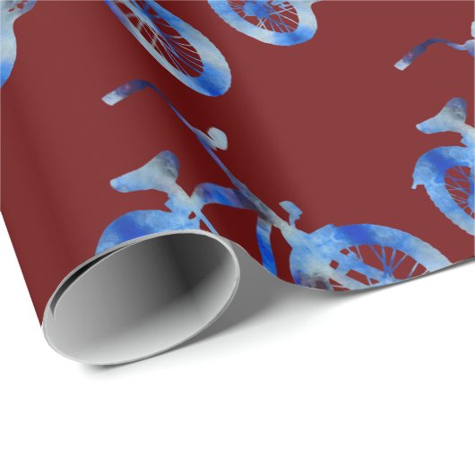 Blue Bike Geschenkpapier (Rolleneckpunkt)