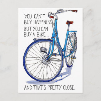 Blue Bike Happy Card Postkarte