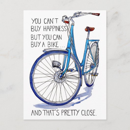 Blue Bike Happy Card Postkarte (Vorderseite)