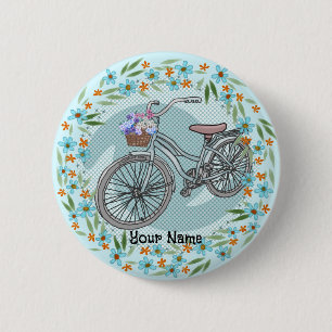 Blue Bike Ornament Button