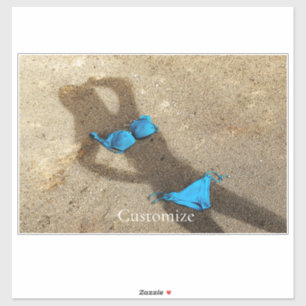 Blue Bikini Beach Sand Thunder_Cove Aufkleber