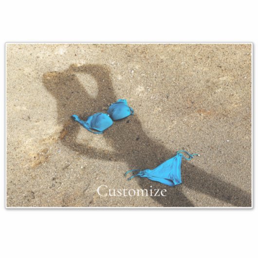 Blue Bikini Beach Sand Thunder_Cove Aufkleber (Vorderseite)