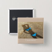 Blue Bikini Beach Sand Thunder_Cove Button (Vorne & Hinten)