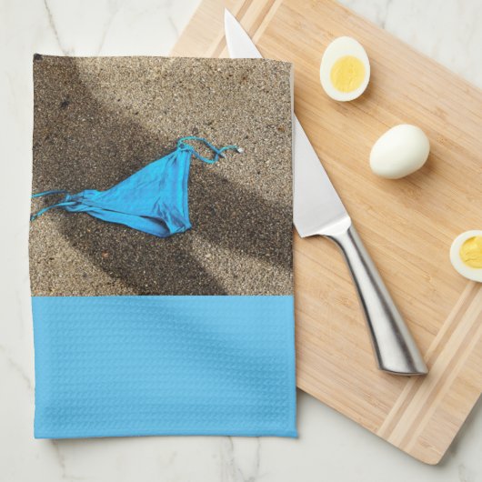 Blue Bikini Beach Sand Thunder_Cove Geschirrtuch (Viertel Falte)