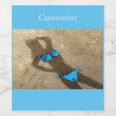 Blue Bikini Beach Sand Thunder_Cove Weinetikett (Einzelnes Label)