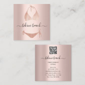 Blue Bikini Lingerie Beach Kostüme Unterwäsche Sho Quadratische Visitenkarte (Vorne/Hinten)