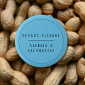 Blue Bilingual Peanut Allergary Alert Spanisch Button