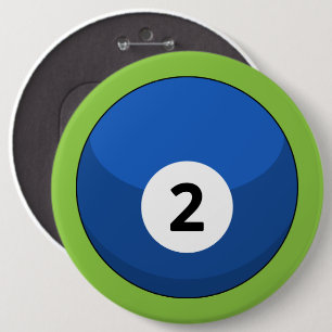 Blue Billiard Ball Nummer Zwei Button