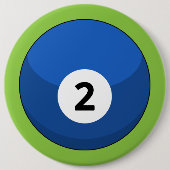 Blue Billiard Ball Nummer Zwei Button (Vorderseite)
