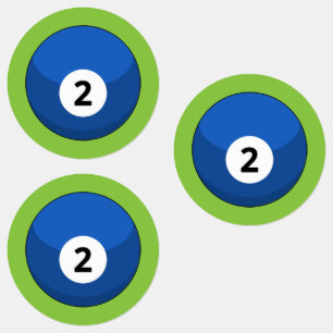 Blue Billiard Ball Nummer Zwei Etiketten
