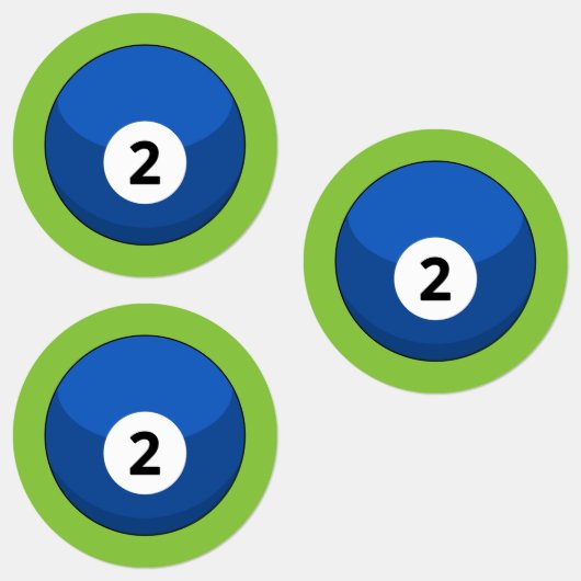 Blue Billiard Ball Nummer Zwei Etiketten (Gruppe)