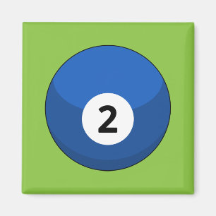 Blue Billiard Ball Nummer Zwei Magnet