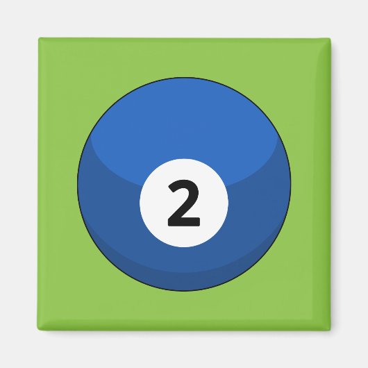 Blue Billiard Ball Nummer Zwei Magnet (Vorne)