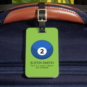 Blue Billiard Ball Nummer Zwei personalisieren Gepäckanhänger