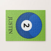 Blue Billiard Ball Nummer Zwei personalisieren Puzzle (Horizontal)