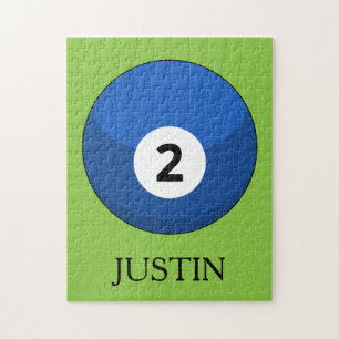 Blue Billiard Ball Nummer Zwei personalisieren Puzzle