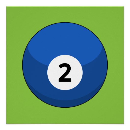 Blue Billiard Ball Nummer Zwei Poster (Vorderseite)