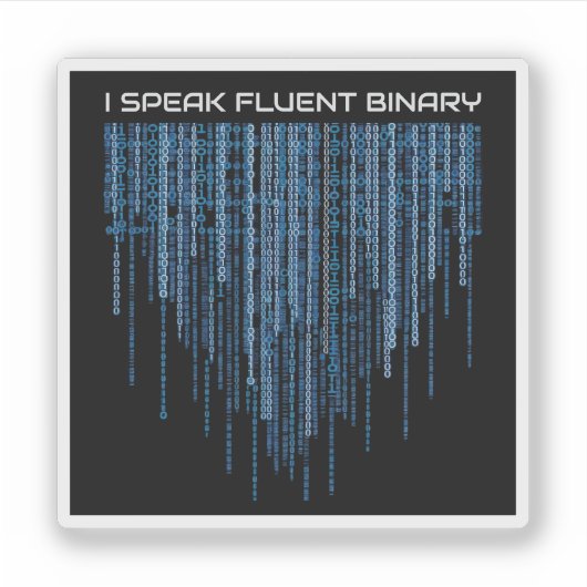 Blue Binary Code Aufkleber (Vorderseite)