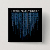 Blue Binary Code Button (Vorderseite)
