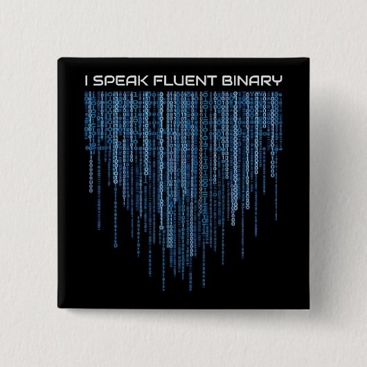 Blue Binary Code Button (Vorderseite)