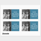 Blue Binary Code Foto Save the Date Aufkleber (Blatt)