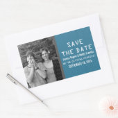 Blue Binary Code Foto Save the Date Aufkleber (Umschlag)