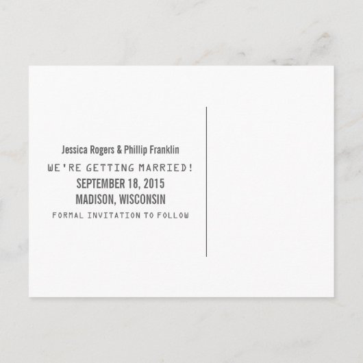 Blue Binary Code Foto Save the Date Postkarte (Rückseite)