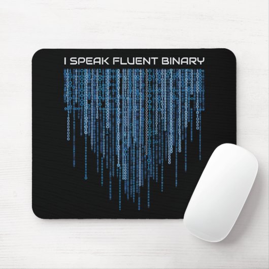 Blue Binary Code Mousepad (Mit Mouse)