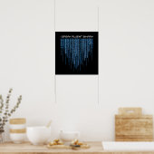 Blue Binary Code Poster (Küche)