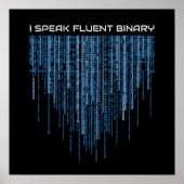 Blue Binary Code Poster (Vorne)