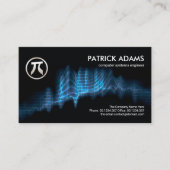Blue Binary Code Sound Wave Data Scientist Visitenkarte (Vorderseite)