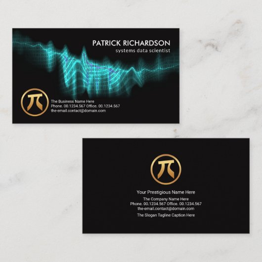 Blue Binary Codes Digital Wave Data Scientist Visitenkarte (Vorne/Hinten)